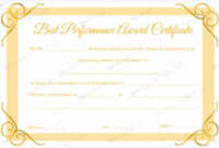 Best Performance Award Certificate 11 – Word Layouts | Certificate with Amazing Best Performance Certificate Template