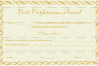 Best Performance Certificate (Leafs, #933) | Certificate Templates throughout Outstanding Performance Certificate Template