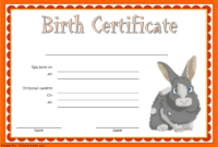 Best Rabbit Birth Certificate Template Free 2019 Designs with regard to Rabbit Birth Certificate Template Free 2019 Designs
