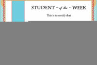 Best Student Of The Week Certificate Templates – Best Templates Ideas pertaining to Student Of The Week Certificate