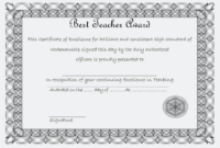Simple Best Teacher Certificate