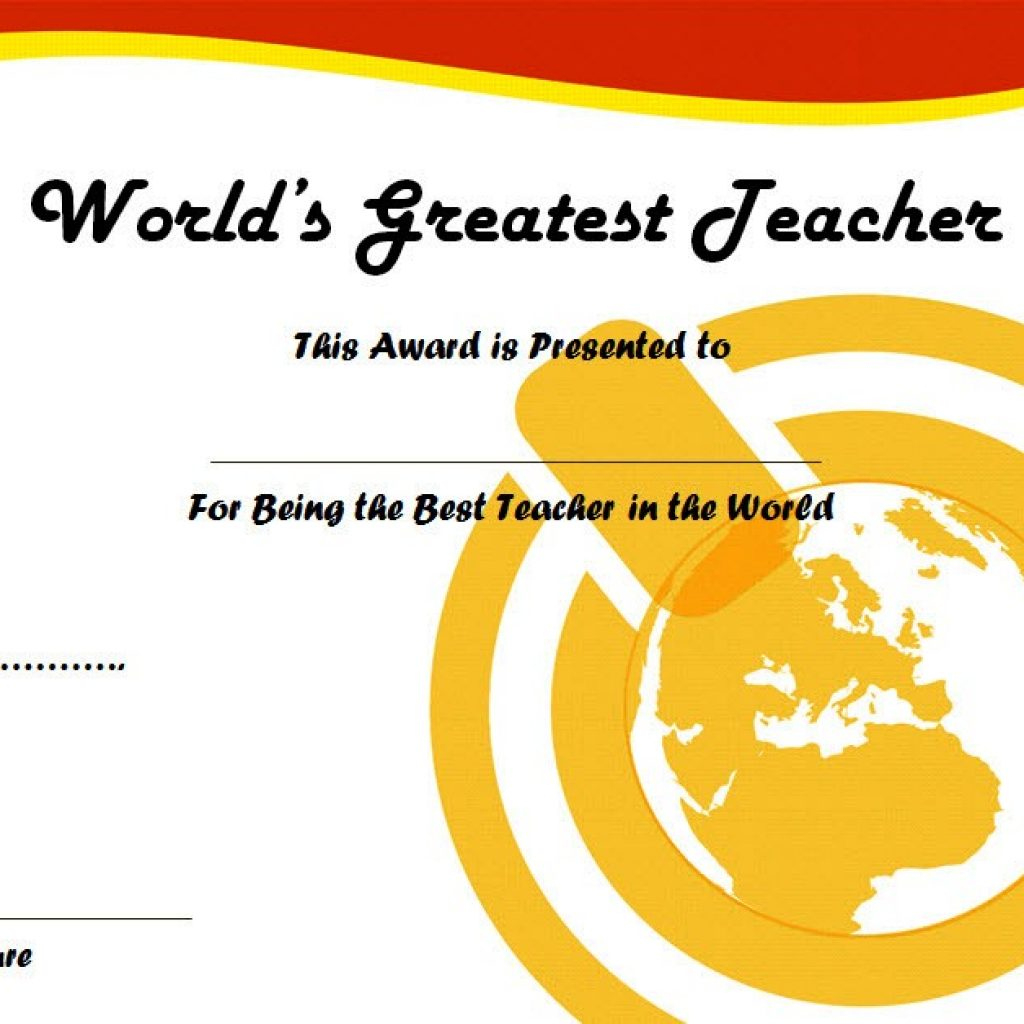 Best Teacher Certificate Templates - Free 10+ Fresh Ideas pertaining to Fascinating Best Teacher Certificate Templates