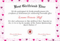 Best Wife Award Certificate Lovely Best Girlfriend Ever Certificate In pertaining to Best Girlfriend Certificate 7 Love Templates