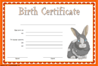 Birth Certificate Template For Rabbit Free 3 In 2020 | Birth Regarding with regard to Fresh Rabbit Birth Certificate Template Free 2019 Designs