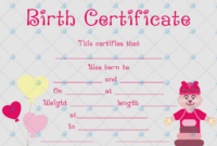 Birth Certificate Template (Tom) – Word Layouts | Birth Certificate intended for Birth Certificate Template For Microsoft Word