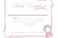 Birth Certificate Templates For Word (10) - Templates Example regarding Birth Certificate Template For Microsoft Word