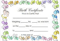 Birth Certificate Templates within Cute Birth Certificate Template