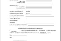 Birth Certificate Translation Form For Uscis - Form : Resume With throughout Simple Uscis Birth Certificate Translation Template