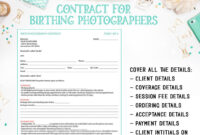 Birth Photography Contract Template For Portrait Photographer | Etsy pertaining to Awesome Portrait Photography Contract Template