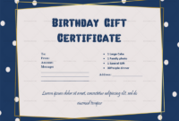 Birthday Gift Certificate (Dots, #110) - Doc Formats | Gift Certificate inside Fantastic Birthday Gift Certificate