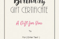 Birthday Gift Certificate Templates - 101 Gift Certificate Templates within Birthday Gift Certificate