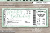 Birthday Surprise Vacation Travel Ticket Template | Reveal Gift Idea within Travel Gift Certificate Editable