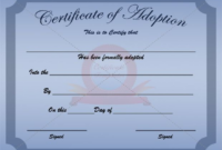 Blank Adoption Certificate Template (4) – Templates Example | Templates throughout Free Blank Adoption Certificate Template
