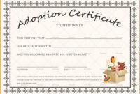 Blank Adoption Certificate Template regarding Adoption Certificate Template