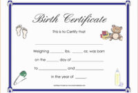 Blank Adoption Certificate Template throughout Blank Adoption Certificate Template