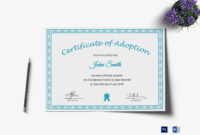 Blank Adoption Certificate Template with regard to Fresh Adoption Certificate Template