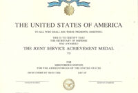 Browse Our Printable Army Achievement Medal Certificate Template within Simple Certificate Of Achievement Army Template