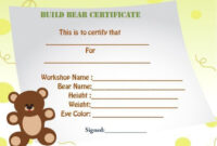 Build A Bear Birth Certificate Template (4) - Templates Example in Build A Bear Birth Certificate Template