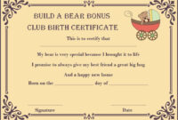Build A Bear Certificate: 13 Best And Attractive Templates Ready To regarding Amazing Build A Bear Birth Certificate Template