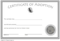 Cat Adoption Certificate 2020 Free Printable (Version 4) | Dog Adoption inside New Cat Adoption Certificate Template