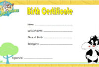 Cat Birth Certificate Free Printable: Top 12+ Sweet Concepts 3 | Birth inside Kitten Birth Certificate Template