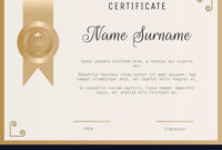 Certificate Award Template Blank In Gold Vector Image in New Donation Certificate Template Free 14 Awards