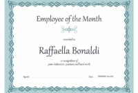 Certificate, Employee Of The Month (Blue Chain Design) – Office Templates within New Employee Of The Month Certificate Template With Picture