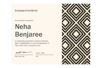 Certificate For Employee Of The Month (Blue Chain Design) - Templates within Manager Of The Month Certificate Template