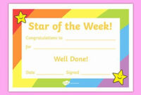 Certificate Ideas For Students Beautiful Free Star Of The Week Award inside Star Of The Week Certificate Template