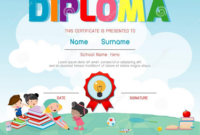 Certificate Kids Diploma Kindergarten Template Layout Inside Amazing with Awesome Certificate For Best Dad 9 Best Template Choices