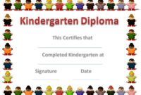 Certificate Kindergarten - Certificates Templates Free for Free Pre Kindergarten Diplomas Templates Printable Free