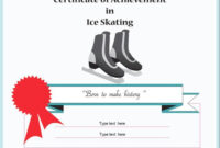 Certificate Of Achievement In Ice Skating. | Certificate Of Achievement in Baby Shower Game Winner Certificate Templates