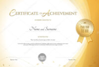 Certificate Of Achievement Template With Environment Theme In Gold intended for Certificate Of Attainment Template