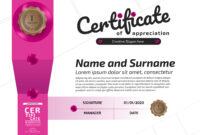 Certificate Of Appreciation Award Template. Illustration Certificate In with regard to Simple Certificate Template Size