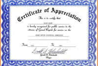 Certificate Of Appreciation Template Free Download | Task List Templates throughout Blank Certificate Templates Free Download