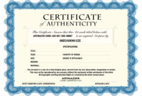 Certificate Of Authenticity – Certificates Templates Free for Free Free Art Certificate Templates