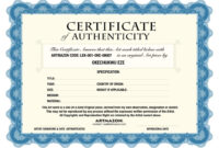Certificate Of Authenticity – Certificates Templates Free with Fascinating Certificate Of Authenticity Free Template