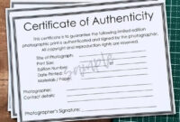 Certificate Of Authenticity Pdf For Photographic Prints / Fine Art intended for Amazing Certificate Of Authenticity Photography Template