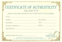 Certificate Of Authenticity Template with Fresh Authenticity Certificate Templates Free