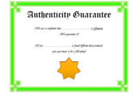 Certificate Of Authenticity Templates Free [10+ Limited Editions] within Fantastic Certificate Of Authenticity Templates