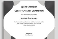 Certificate Of Boxing Champion Template – Google Docs, Word | Template regarding Boxing Certificate Template