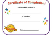 Certificate Of Completion | All Kids Network in Amazing Kindergarten Certificate Of Completion Free