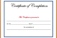 Certificate Of Completion Free Template Word | Templates Example in Free Certificate Of Completion Template Word
