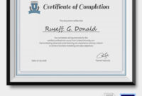 Certificate Of Completion Template - 31+ Free Word, Pdf, Psd, Eps throughout New Training Completion Certificate Template