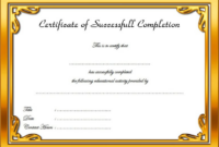 Certificate Of Completion Template 3Certificate Of For Simple Vbs within Simple Vbs Attendance Certificate Template