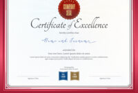 Certificate Of Excellence Template Free Download - Best Template with Fascinating Free Certificate Of Excellence Template