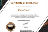 Simple Certificate Of Excellence Template Word