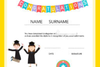 Certificate Of Kids Diploma, Preschool,Kindergarten Template Stock for Free Kindergarten Diploma Certificate Templates 7 Designs Free