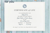 Certificate Of Life Stillbirth Miscarriage Remembrance | Etsy Hong Kong pertaining to Baby Death Certificate Template