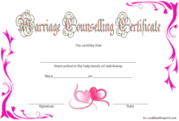 Certificate Of Marriage Counseling Template Free 1 | Marriage pertaining to Premarital Counseling Certificate Of Completion Template
